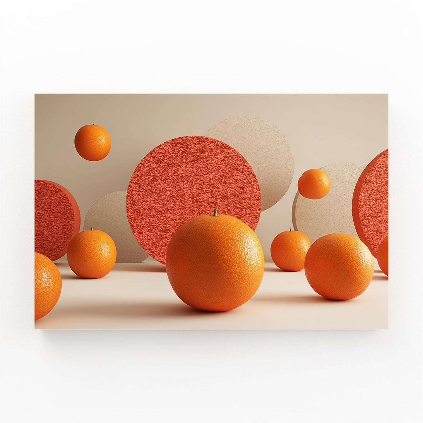Floating Orange Spheres Fruit Art – floating orange spheres fruit canvas print