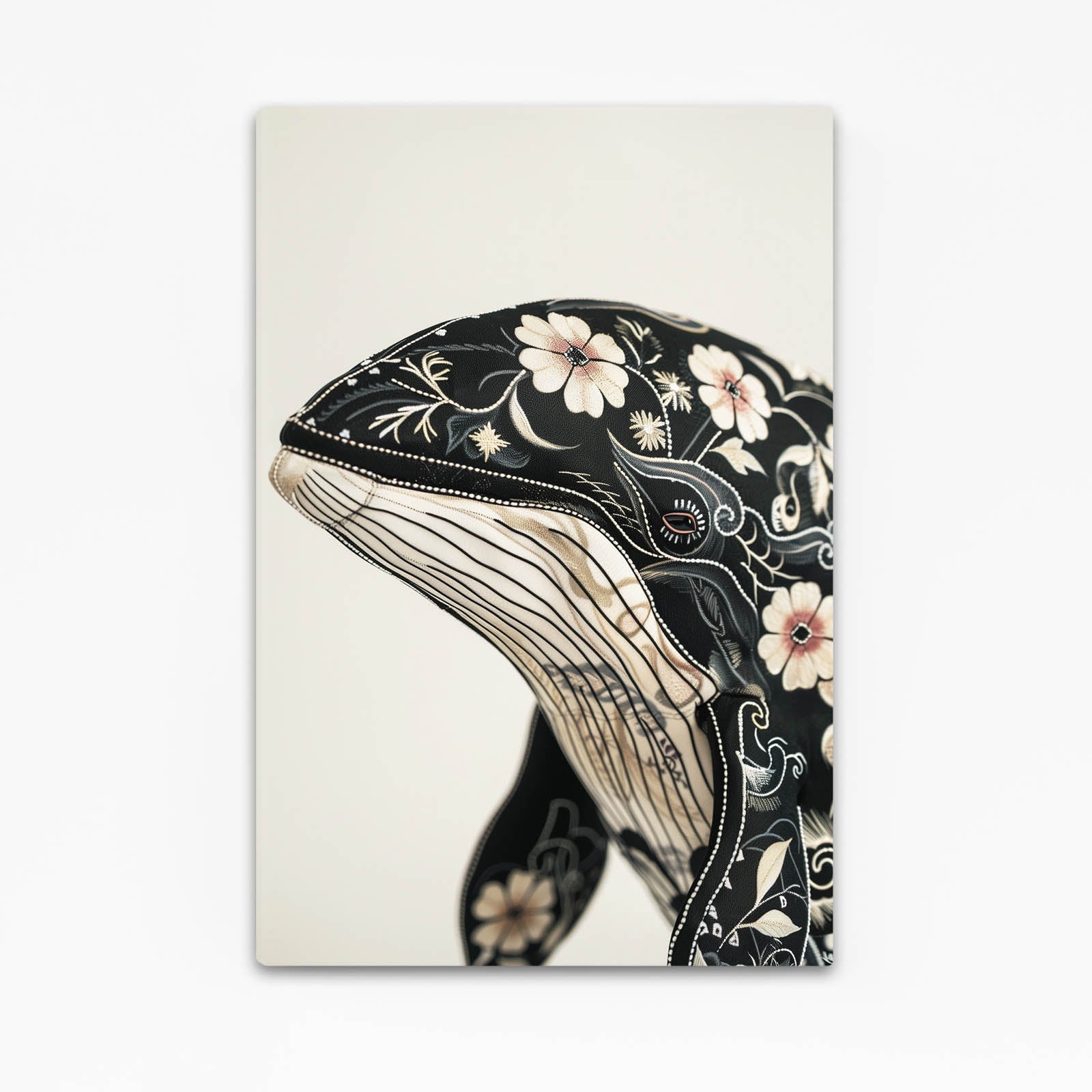 Floral Elegance Whale Art
