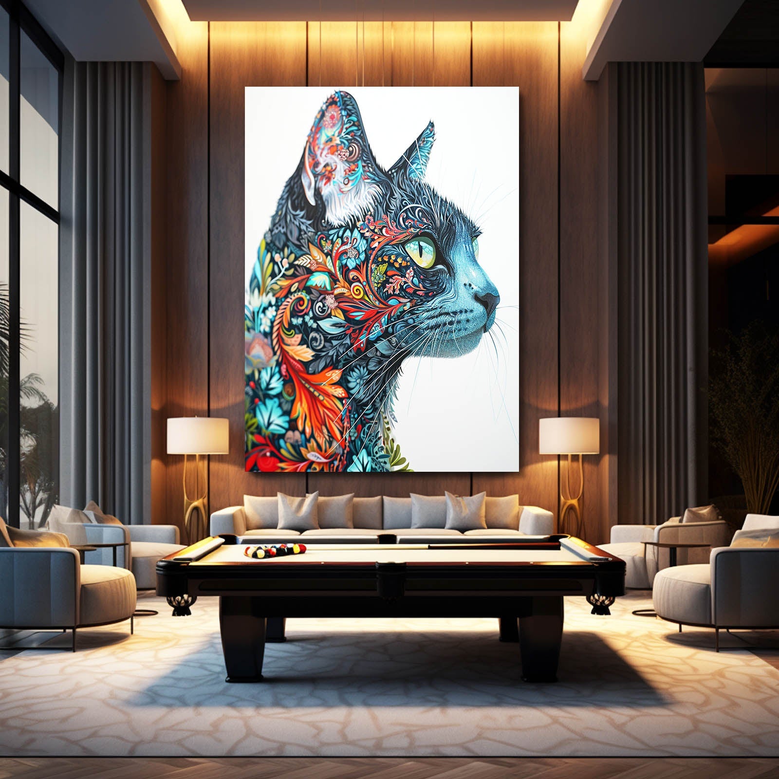 Floral Fantasy Cat Art