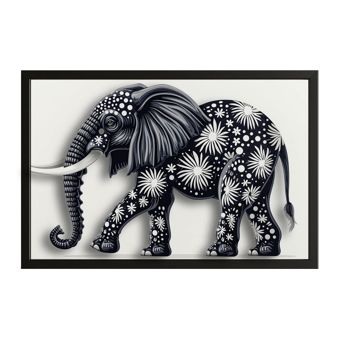 Floral Pattern Elephant Art