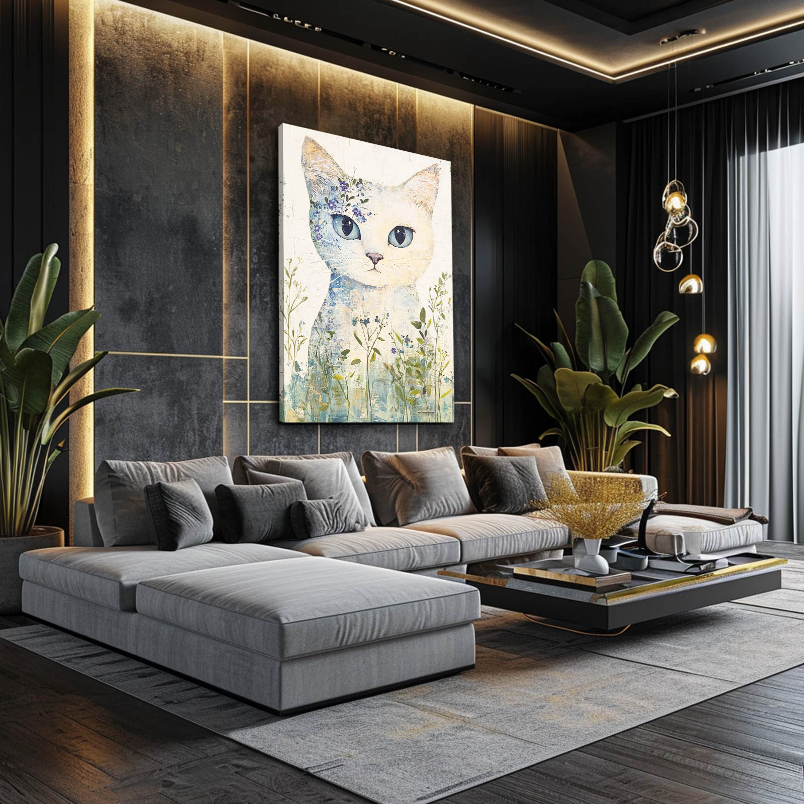 Floral Spirit Cat Wall Art