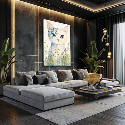 Floral Spirit Cat Wall Art