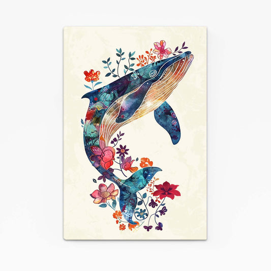 Floral Whale Art