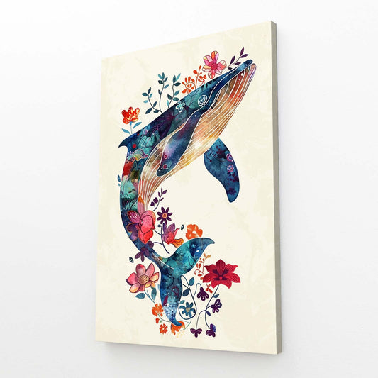 Floral Whale Art