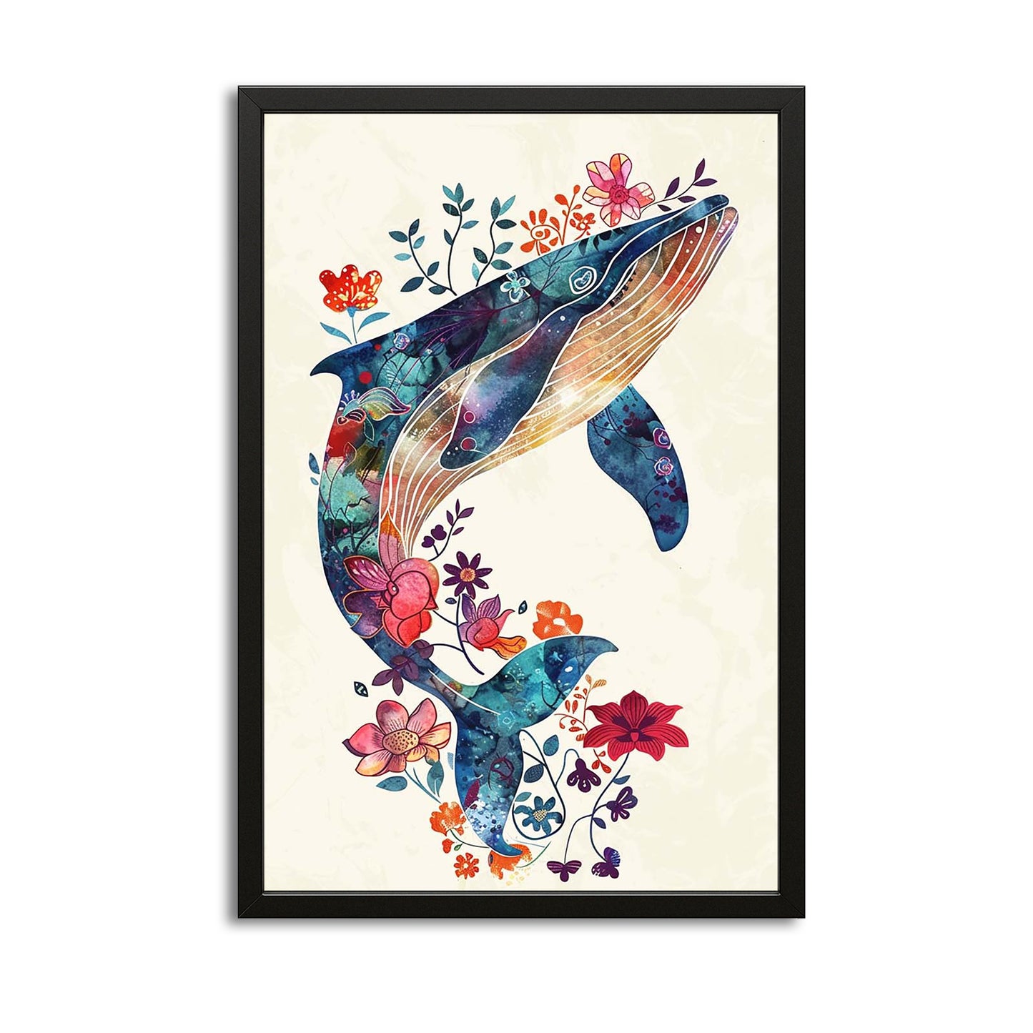 Floral Whale Art