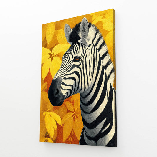 Floral Zebra Canvas – styled in a furnished interior