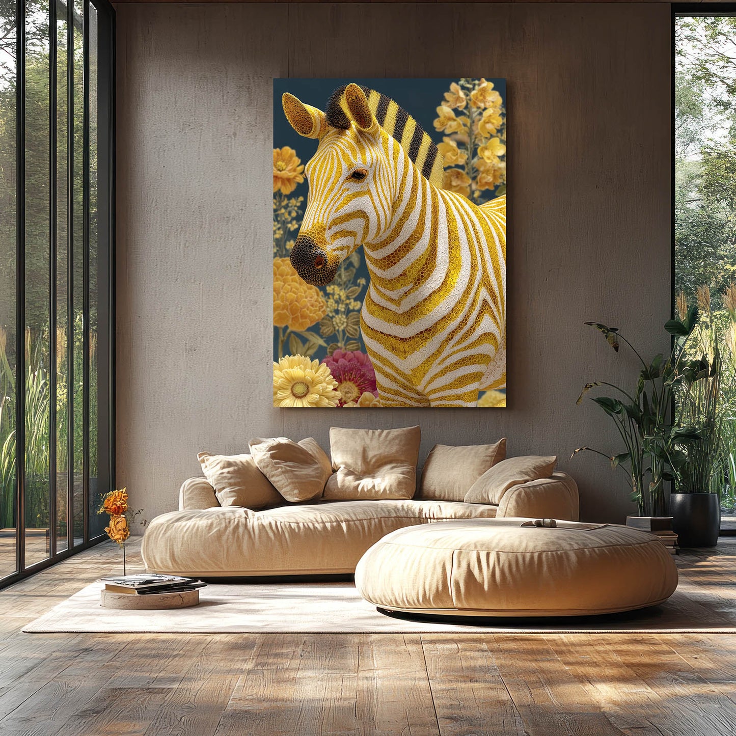 Floral Zebra Prints – styled in a furnished interior