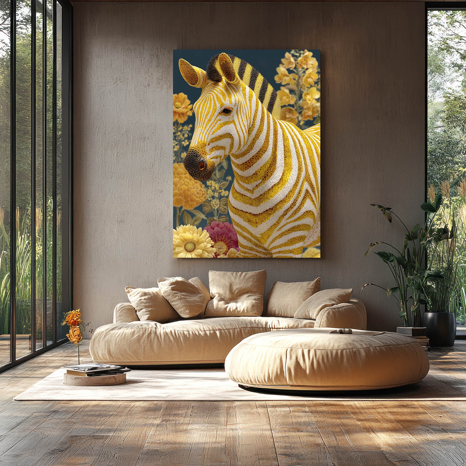 Floral Zebra Prints – styled in a furnished interior