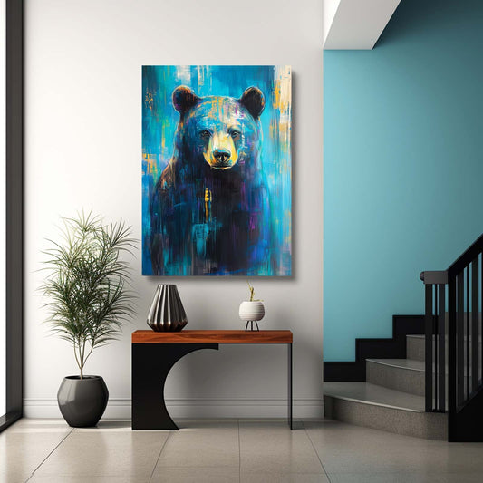 Fluid Art Bears — abstract canvas print in blue tones, view 3