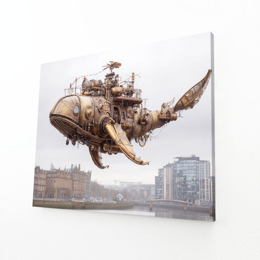 Flying Whale Airship Steampunk Canvas Art – flying whale airship steampunk canvas print