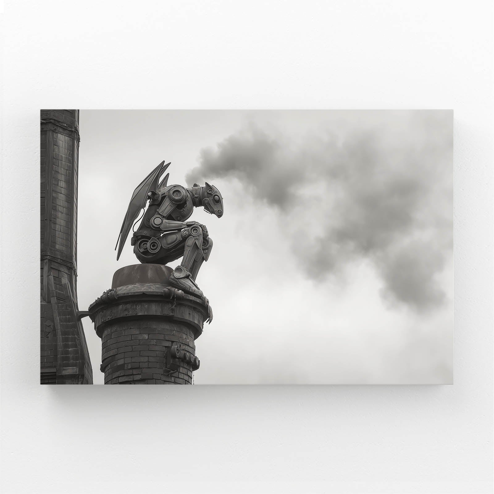 Foggy Gargoyle Sentinel Steampunk Art – foggy gargoyle sentinel steampunk canvas print