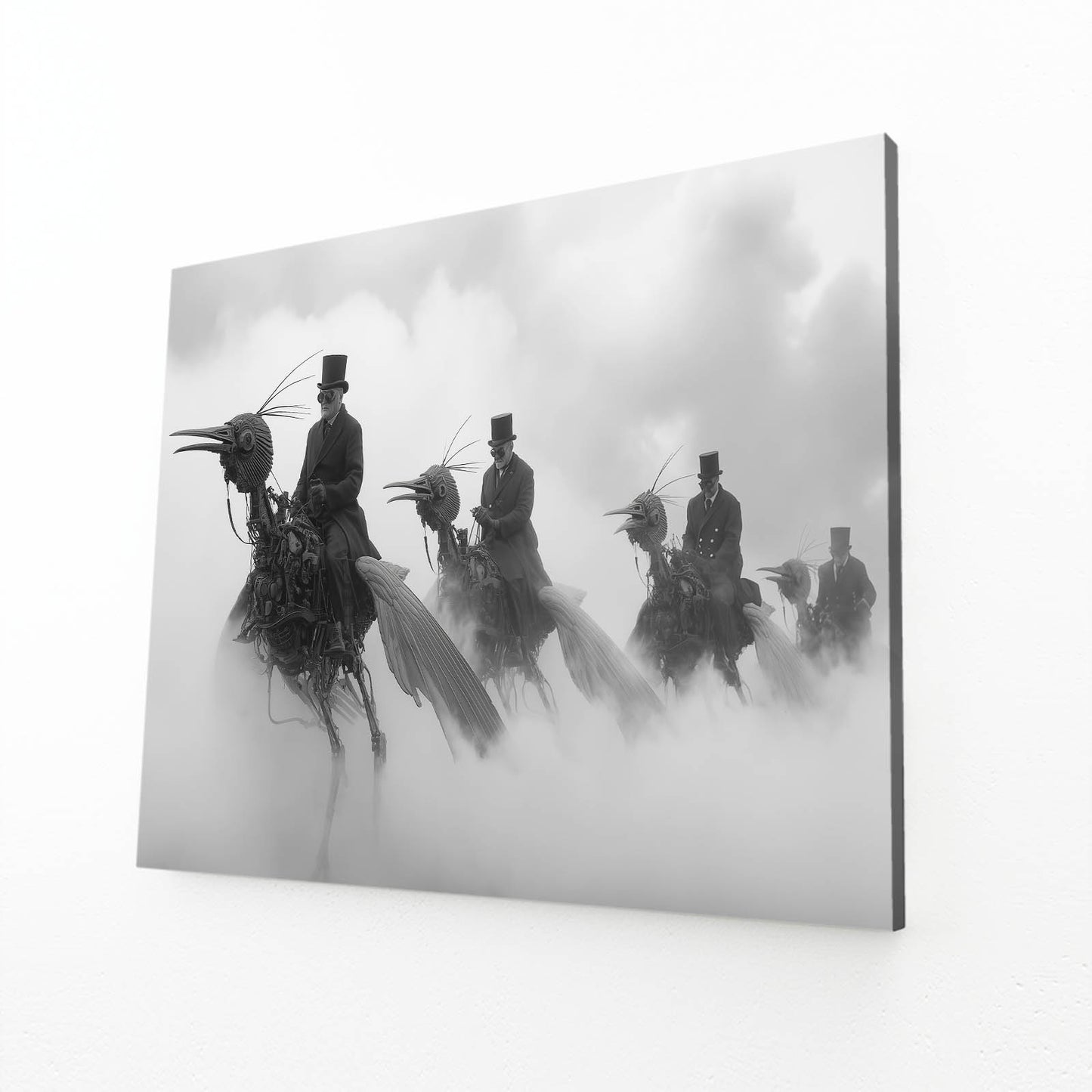Foggy Steam Cavalry Steampunk Prints – canvas print on white background