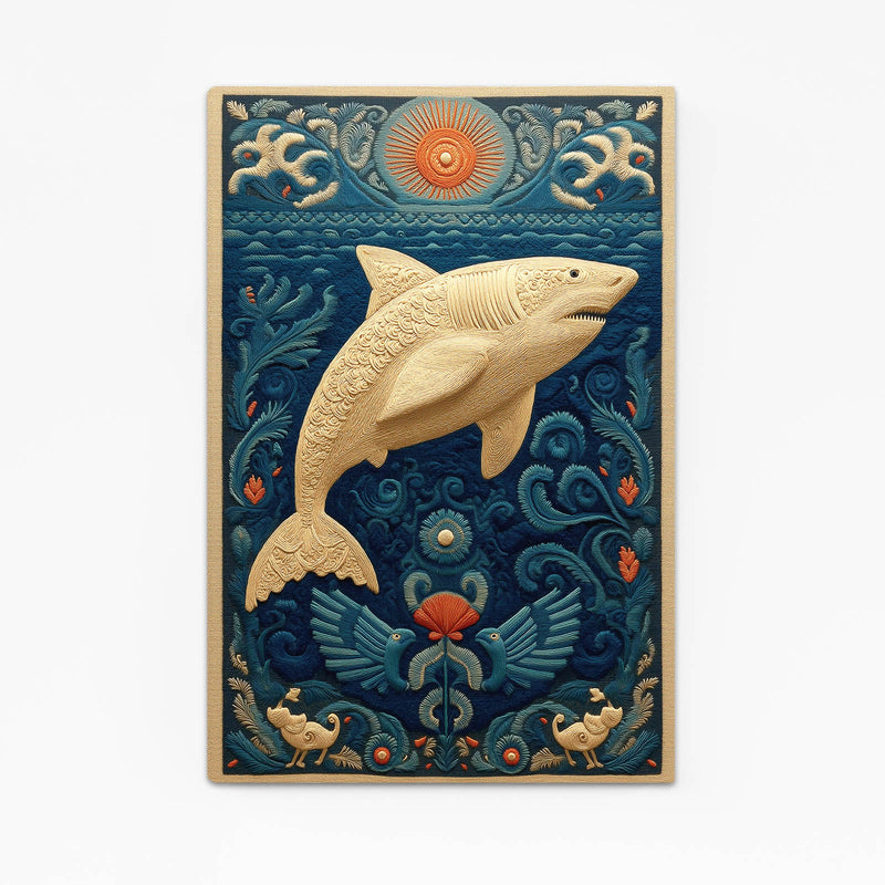 Folk Art Card Shark Canvas – folk art card shark canvas print