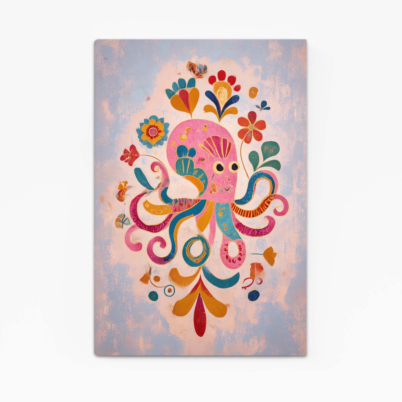 Folk Flower Bloom Octopus Art – folk flower bloom octopus canvas print