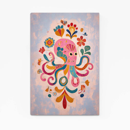 Folk Flower Bloom Octopus Art – folk flower bloom octopus canvas print