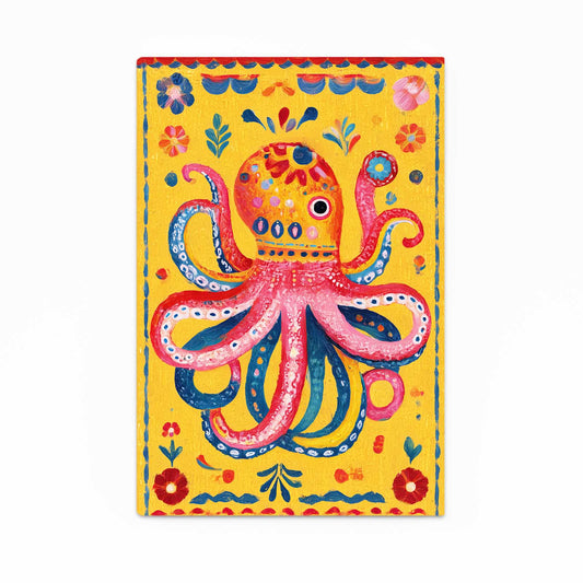 Folk Yellow Panel Octopus Prints – folk yellow panel octopus canvas print