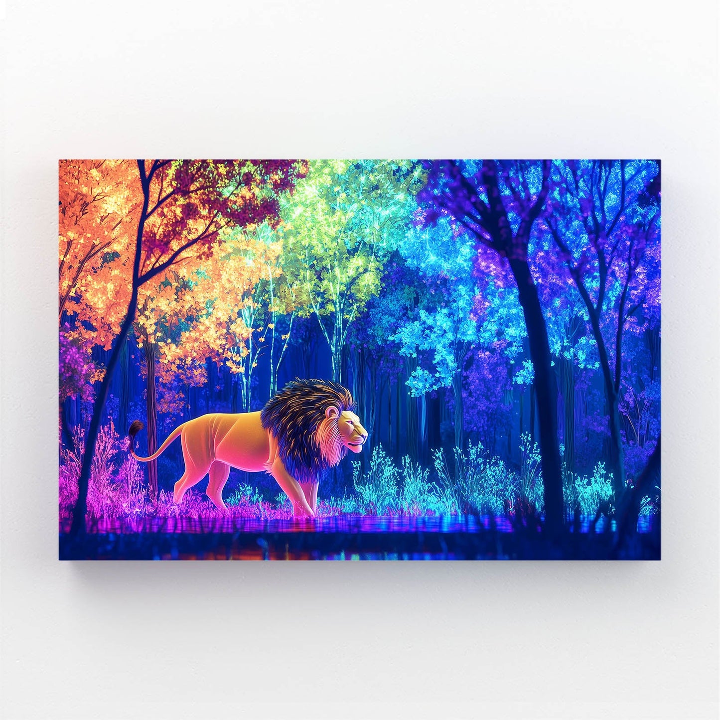 Forest Glow Lion Wall Art