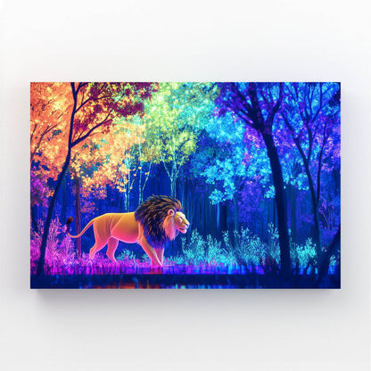 Forest Glow Lion Wall Art