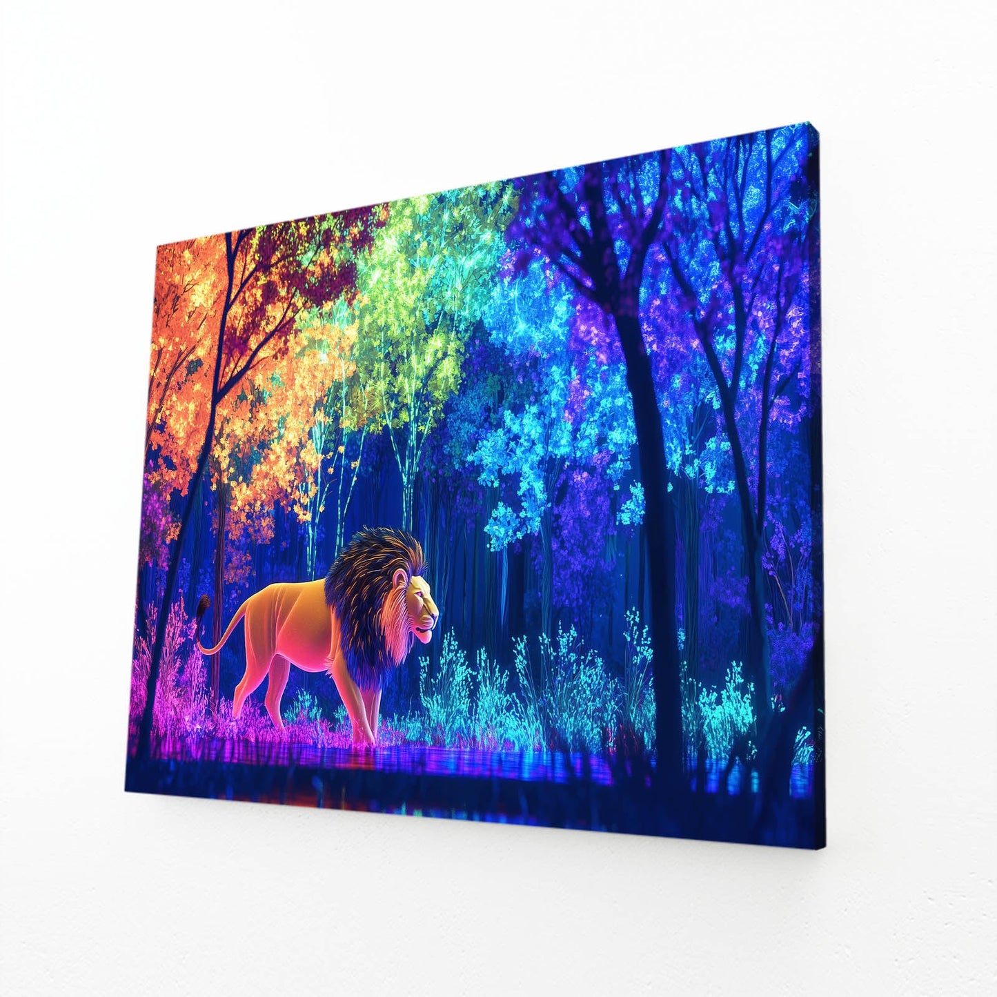 Forest Glow Lion Wall Art