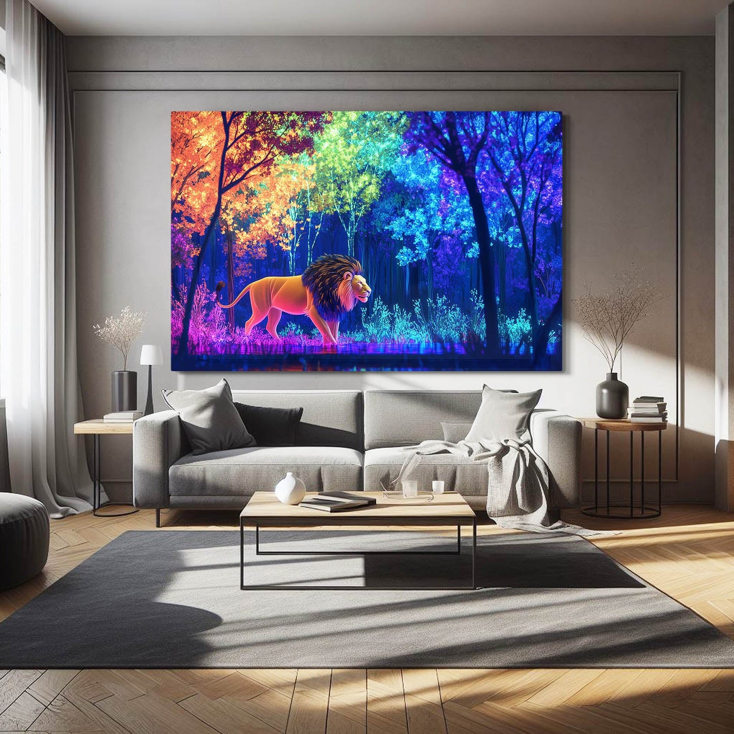 Forest Glow Lion Wall Art