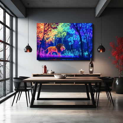 Forest Glow Lion Wall Art
