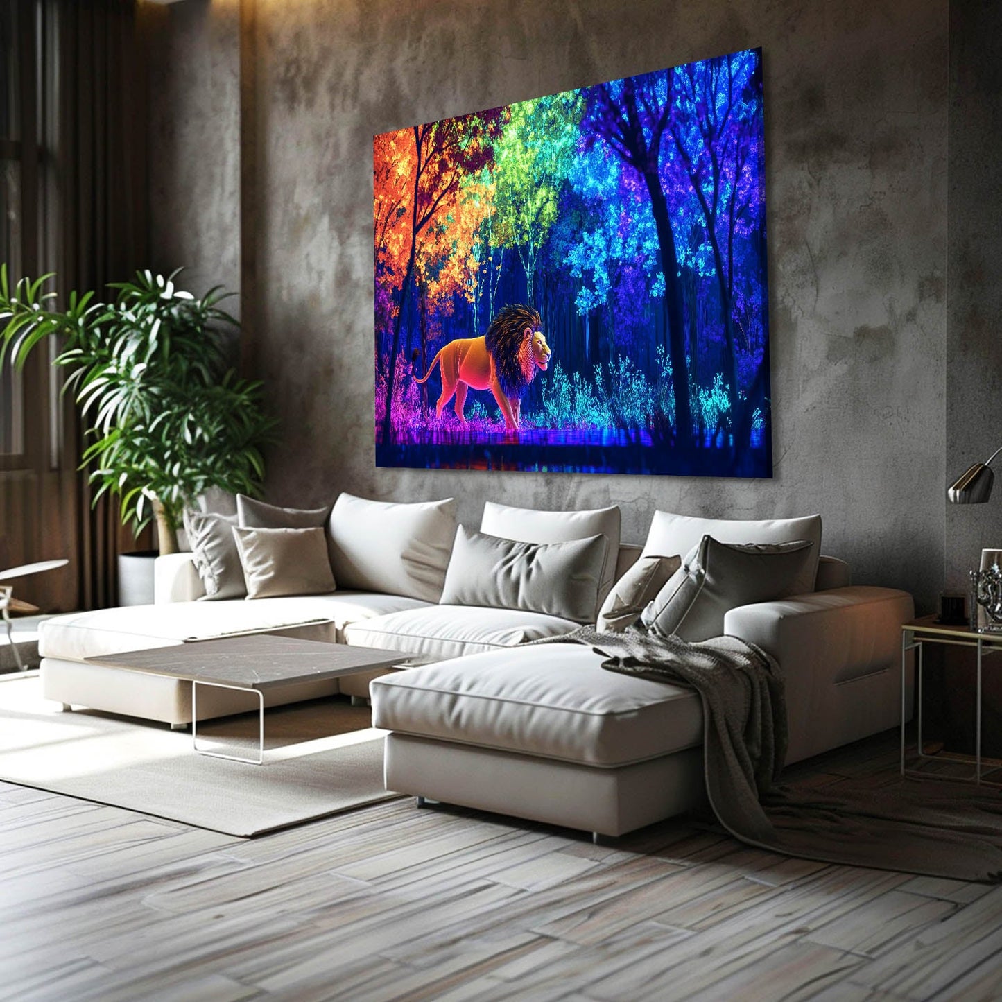 Forest Glow Lion Wall Art
