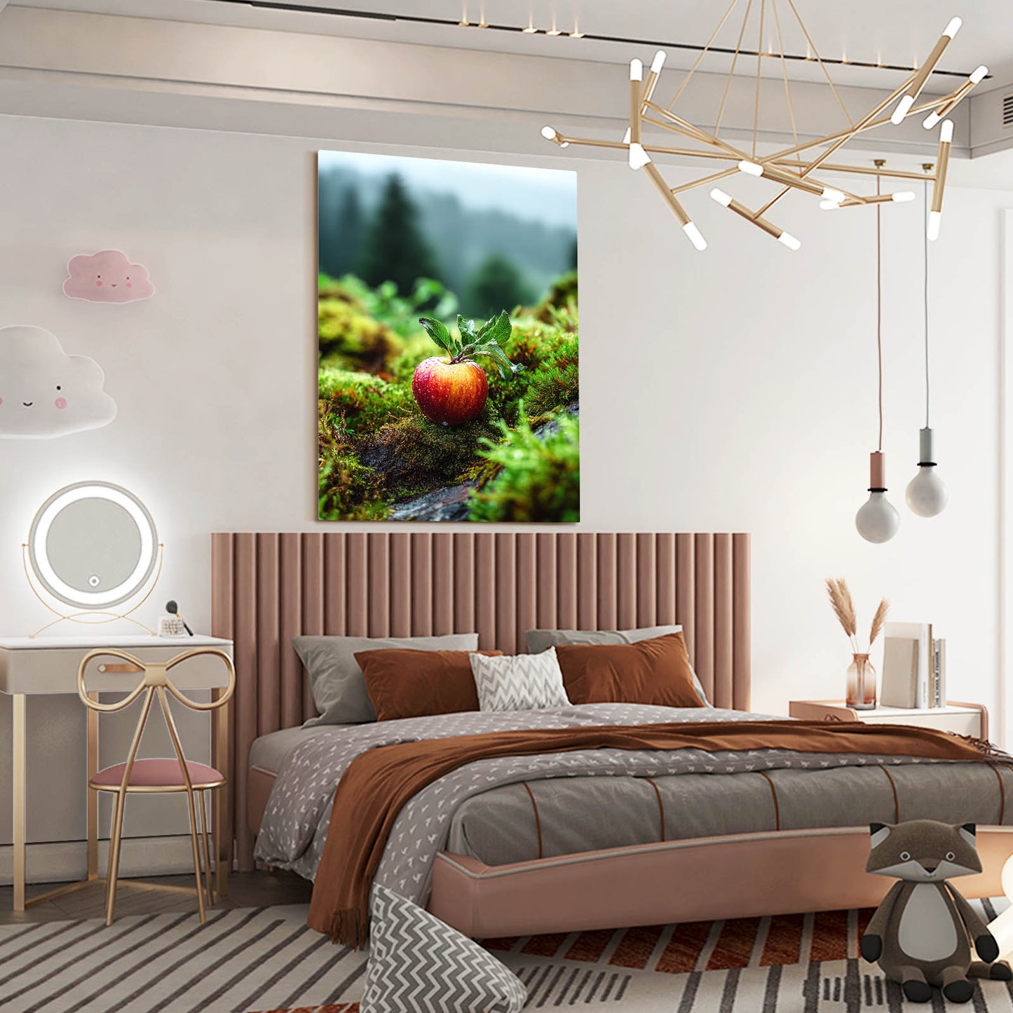 Forest Moss Apple Canvas – styled in a furnished interior