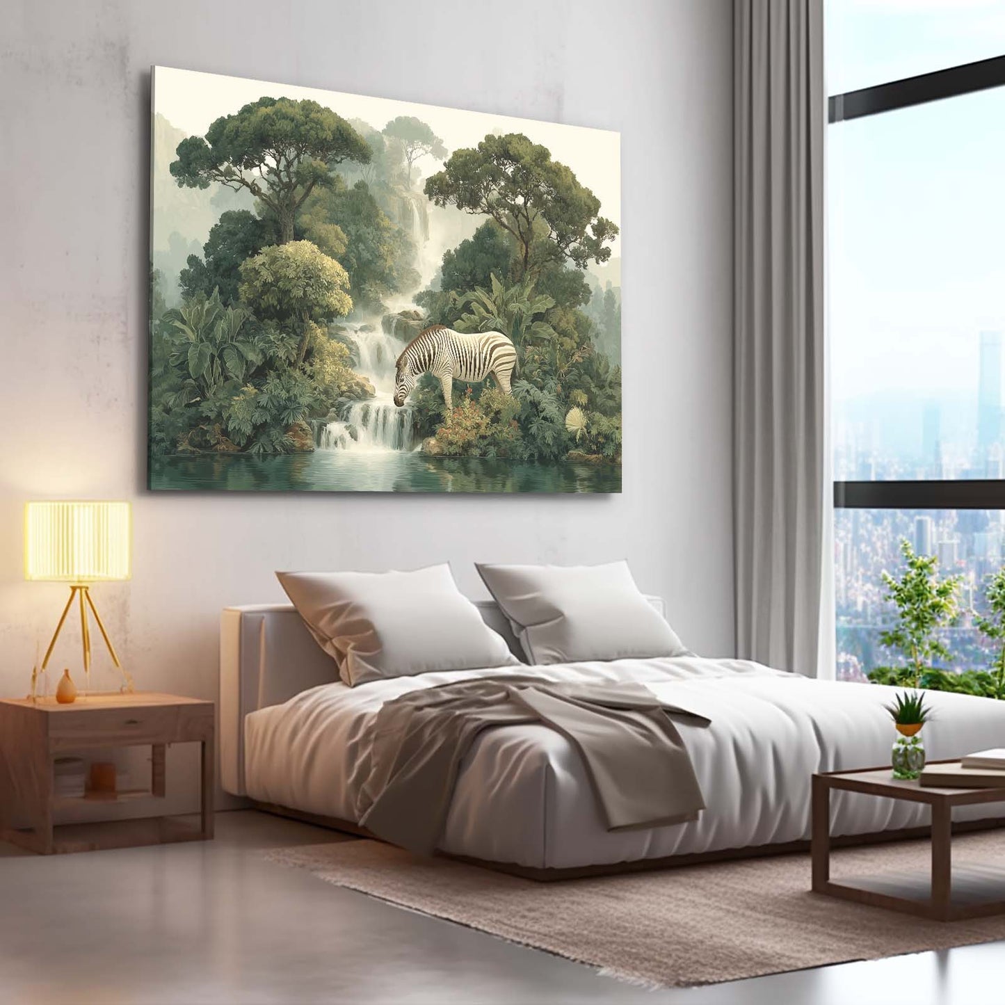 Forest Zebra Prints – styled in a furnished interior