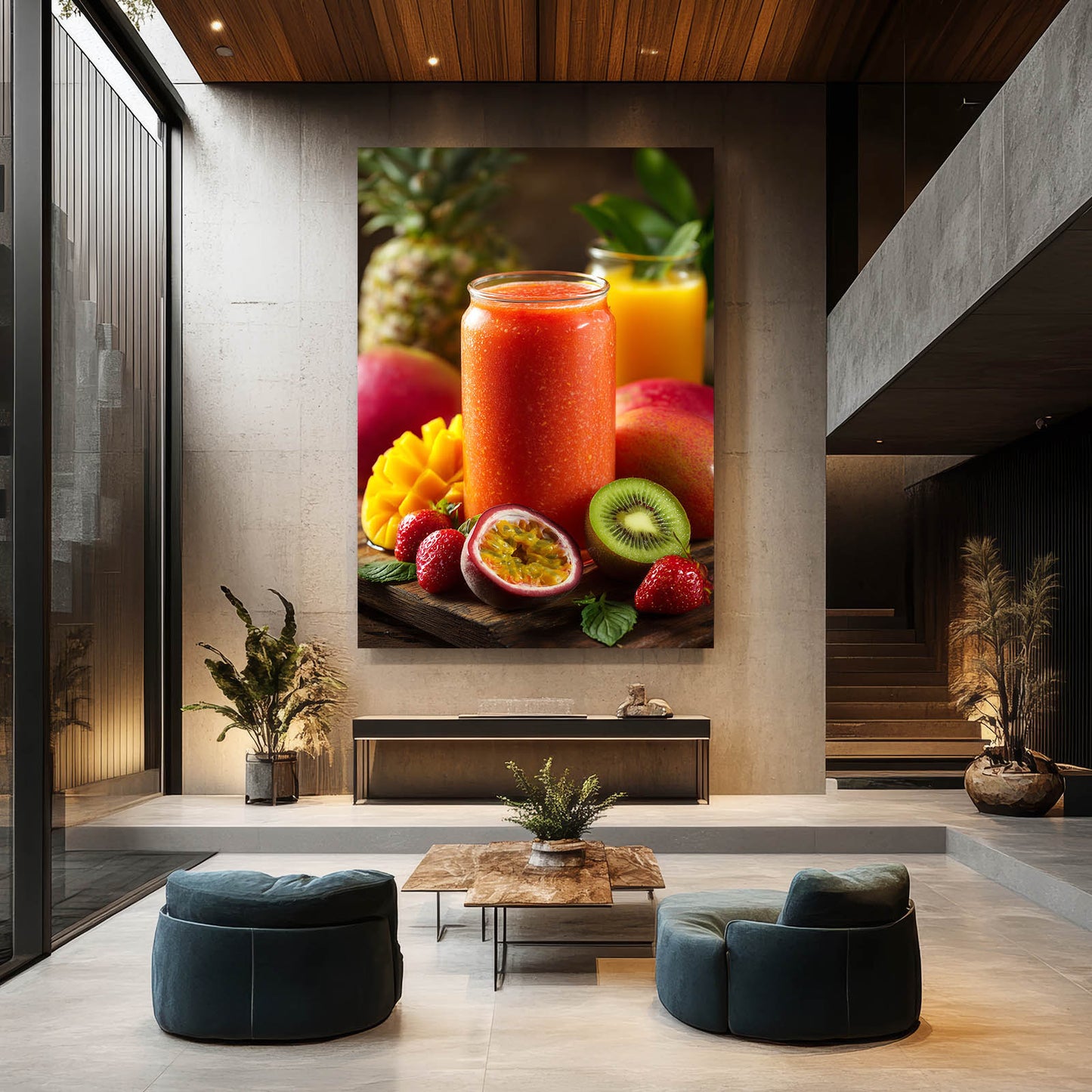 Fresh Smoothie Spread Fruit Prints – styled in a furnished interior