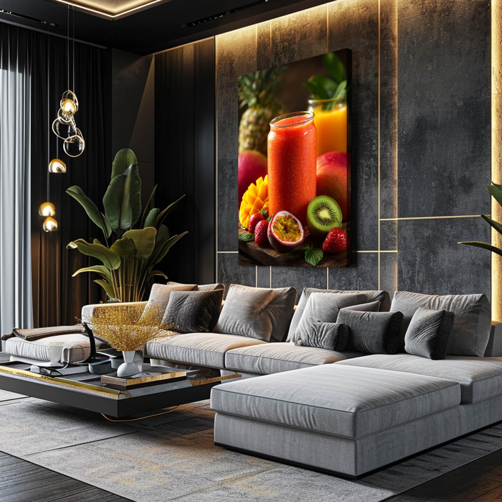Fresh Smoothie Spread Fruit Prints – styled in a furnished interior