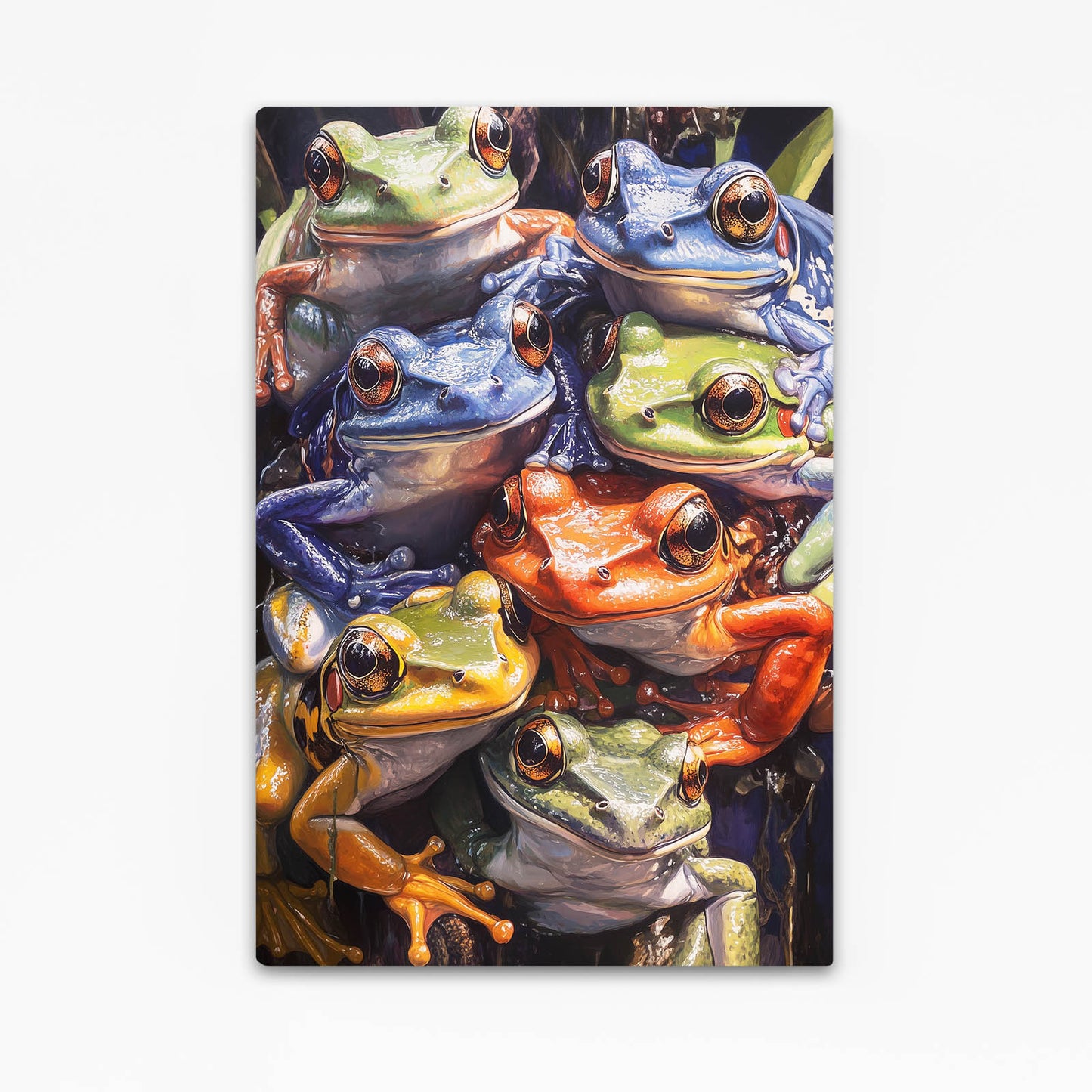 Frog Pile Party Art – frog pile party frog canvas print