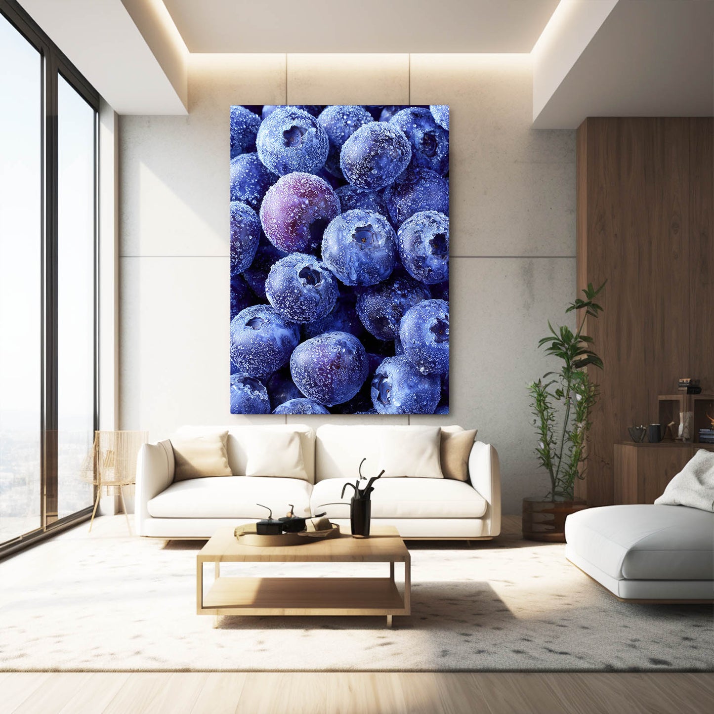 Frosted Grapes Macro Fruit Prints – styled in a furnished interior