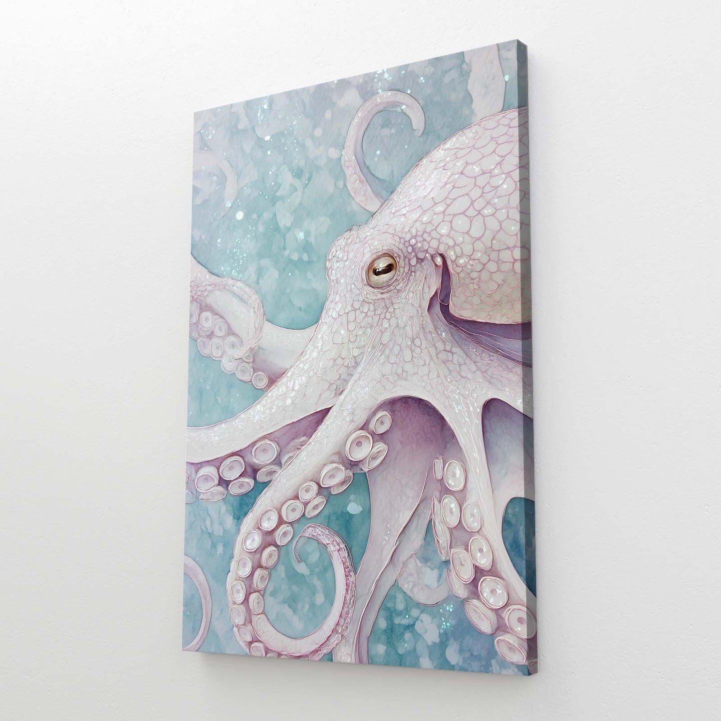 Frosted Ice Drift Octopus Prints – styled in a furnished interior