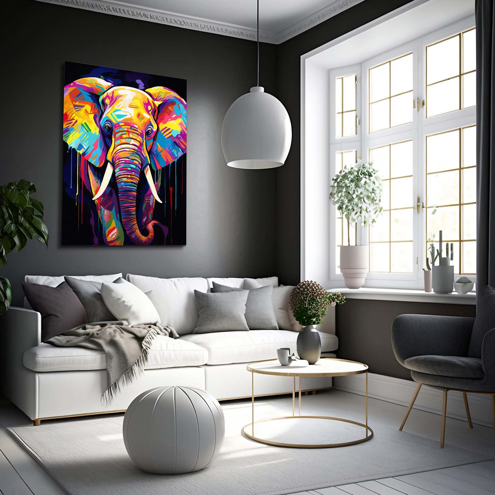 Full Colors Elephant Wall Art