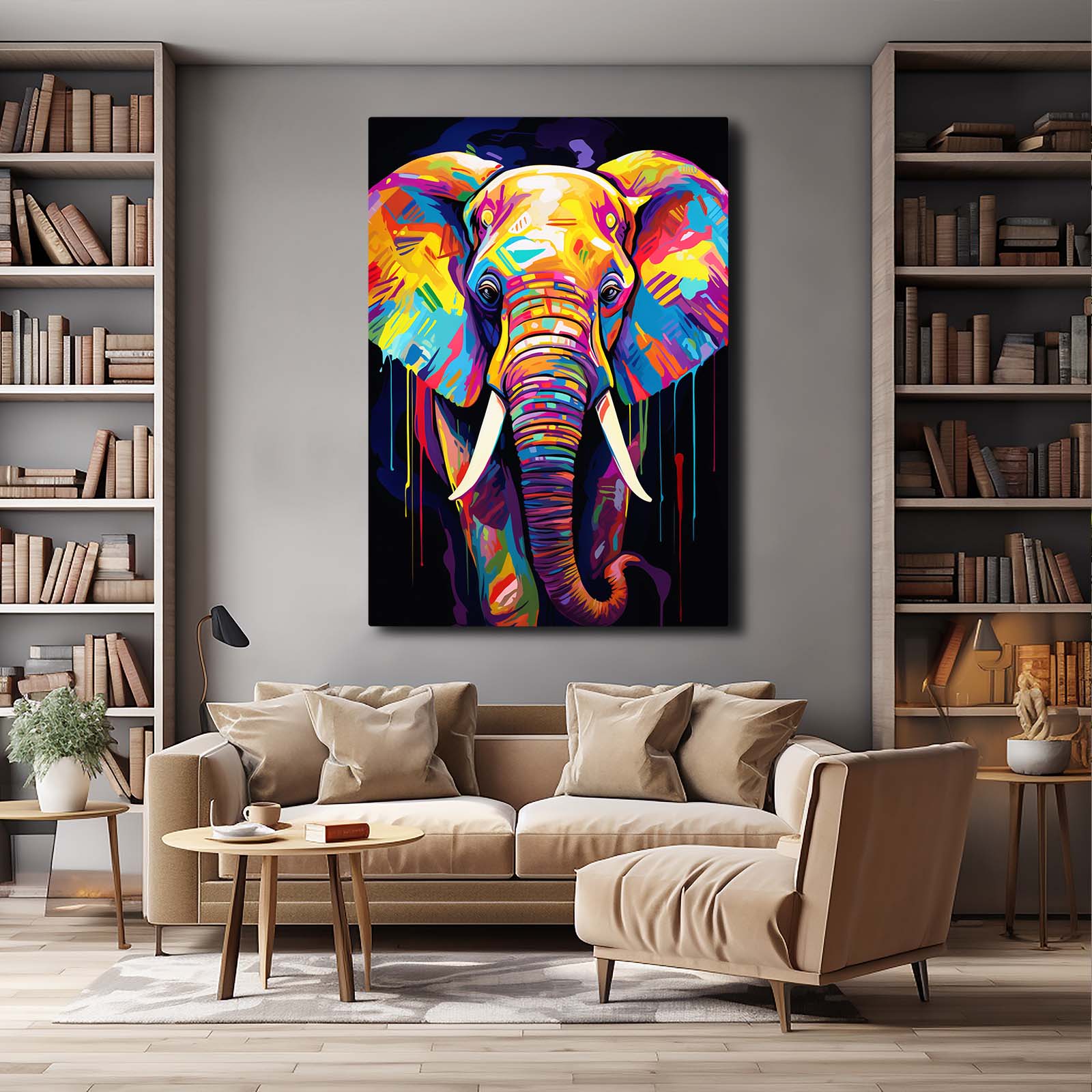 Full Colors Elephant Wall Art