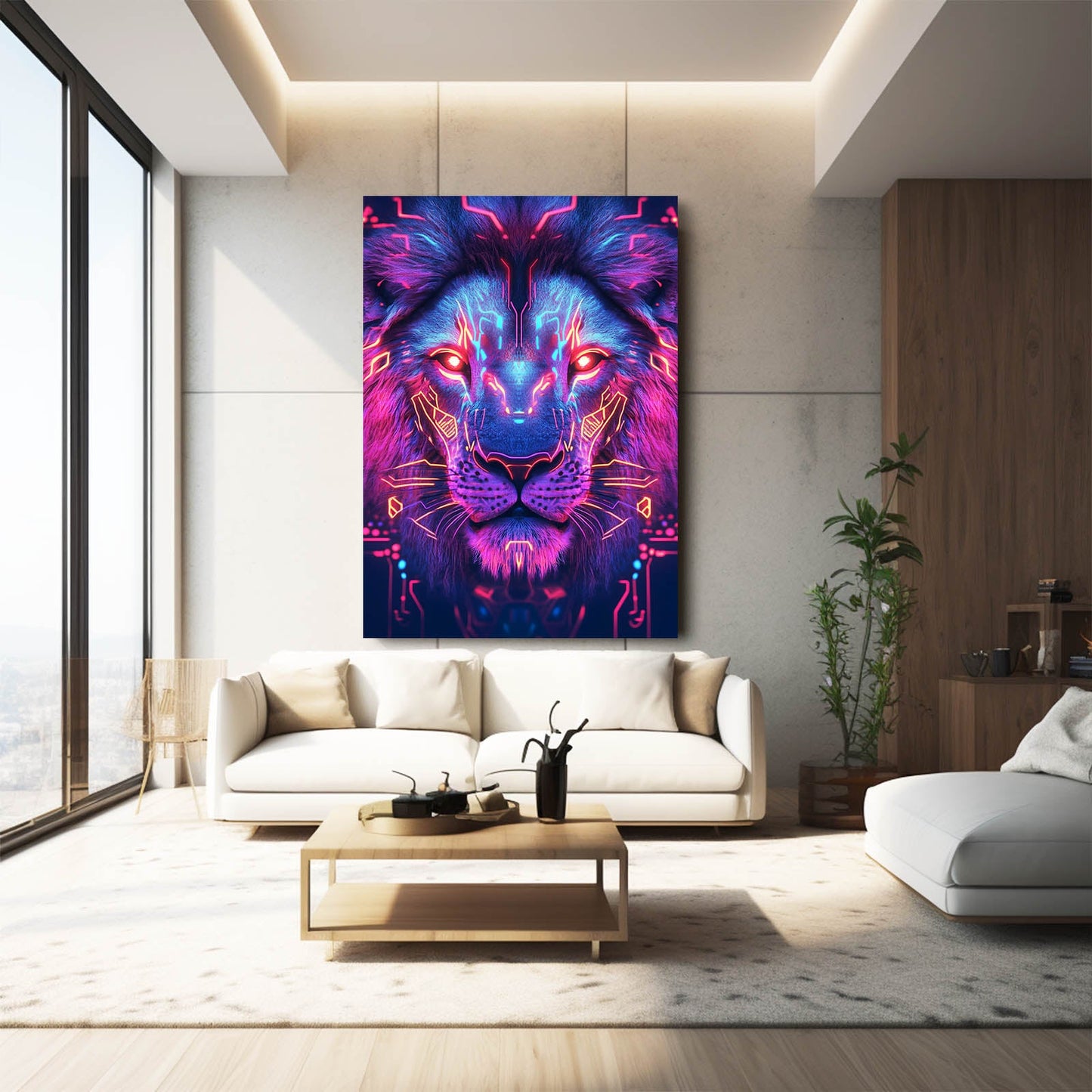 Futuristic Lion Wall Art