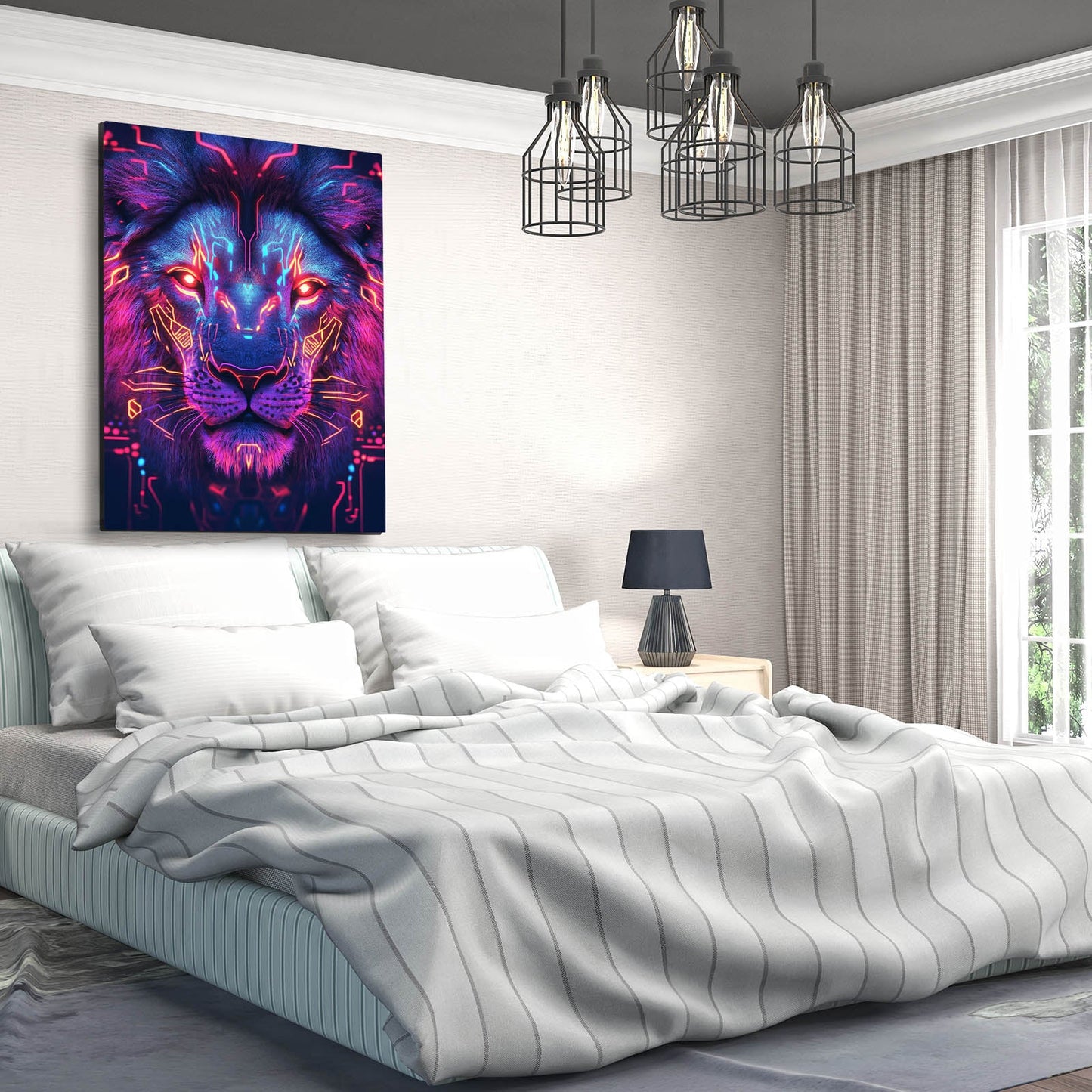 Futuristic Lion Wall Art