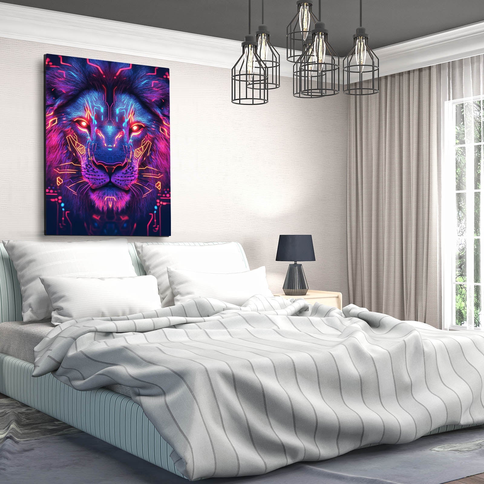 Futuristic Lion Wall Art