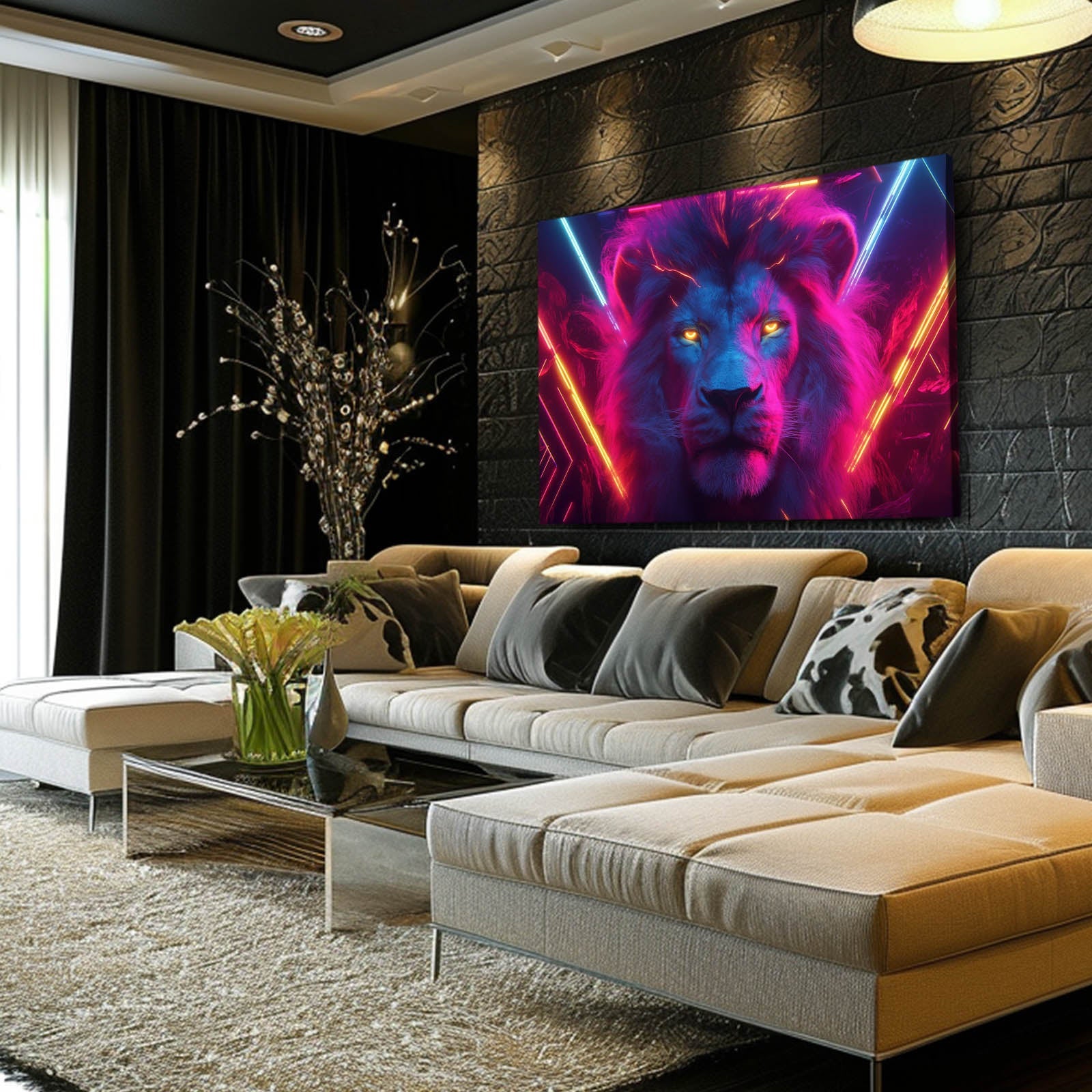 Futuristic Majesty Lion Wall Decor