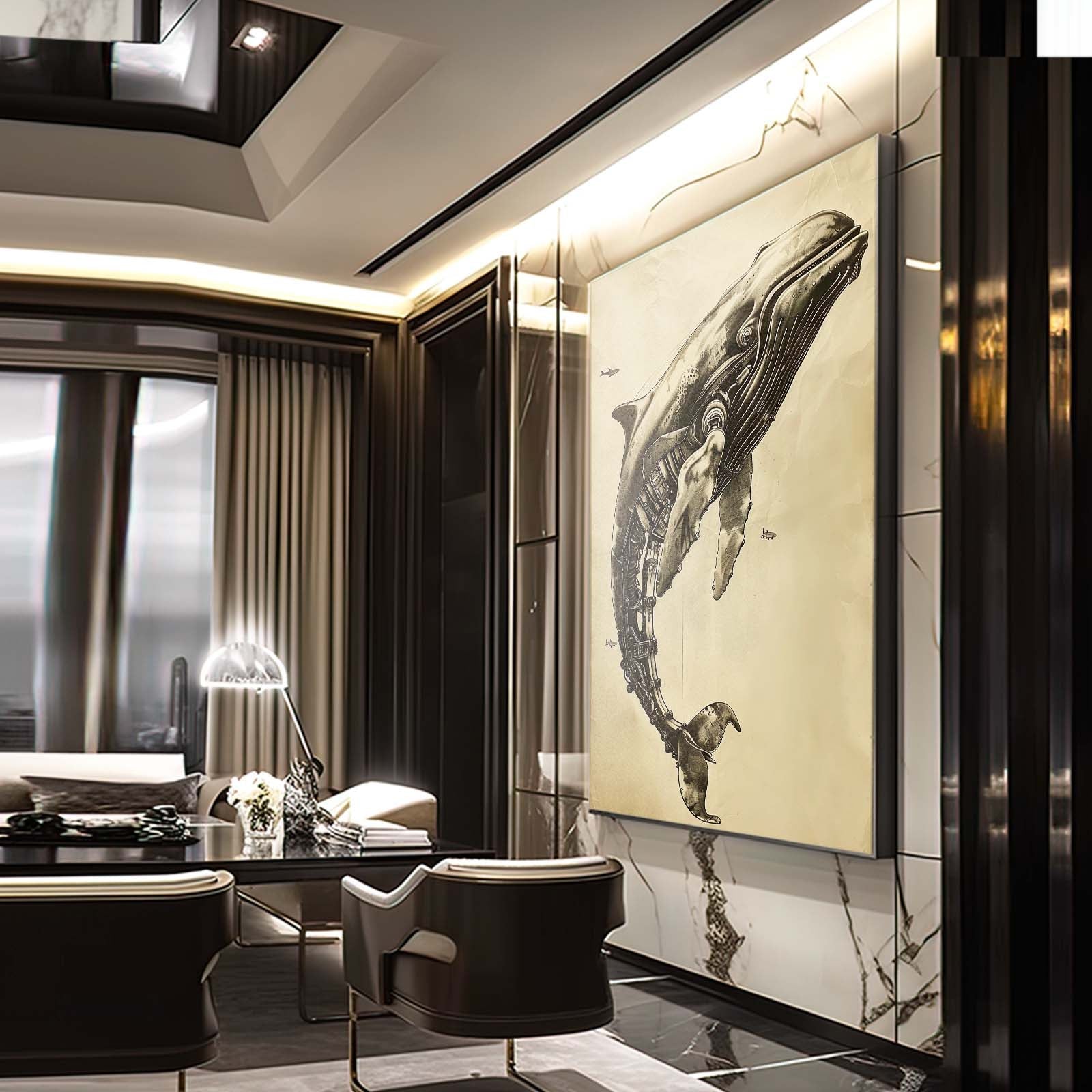 Futuristic Whale Art