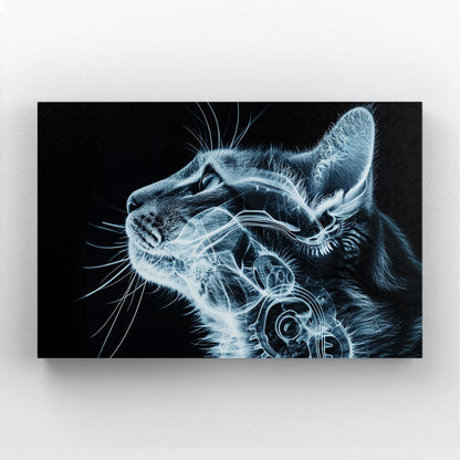 Futuristic X-Ray Cat Art