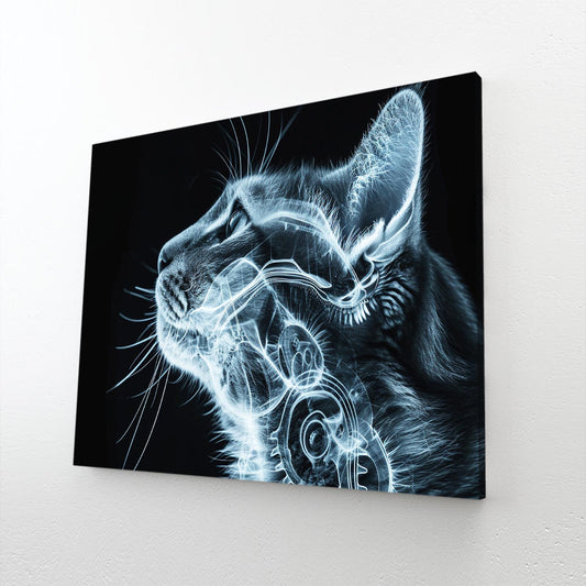 Futuristic X-Ray Cat Art
