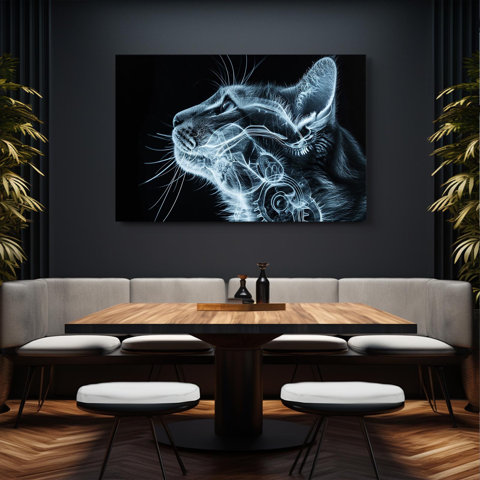 Futuristic X-Ray Cat Art
