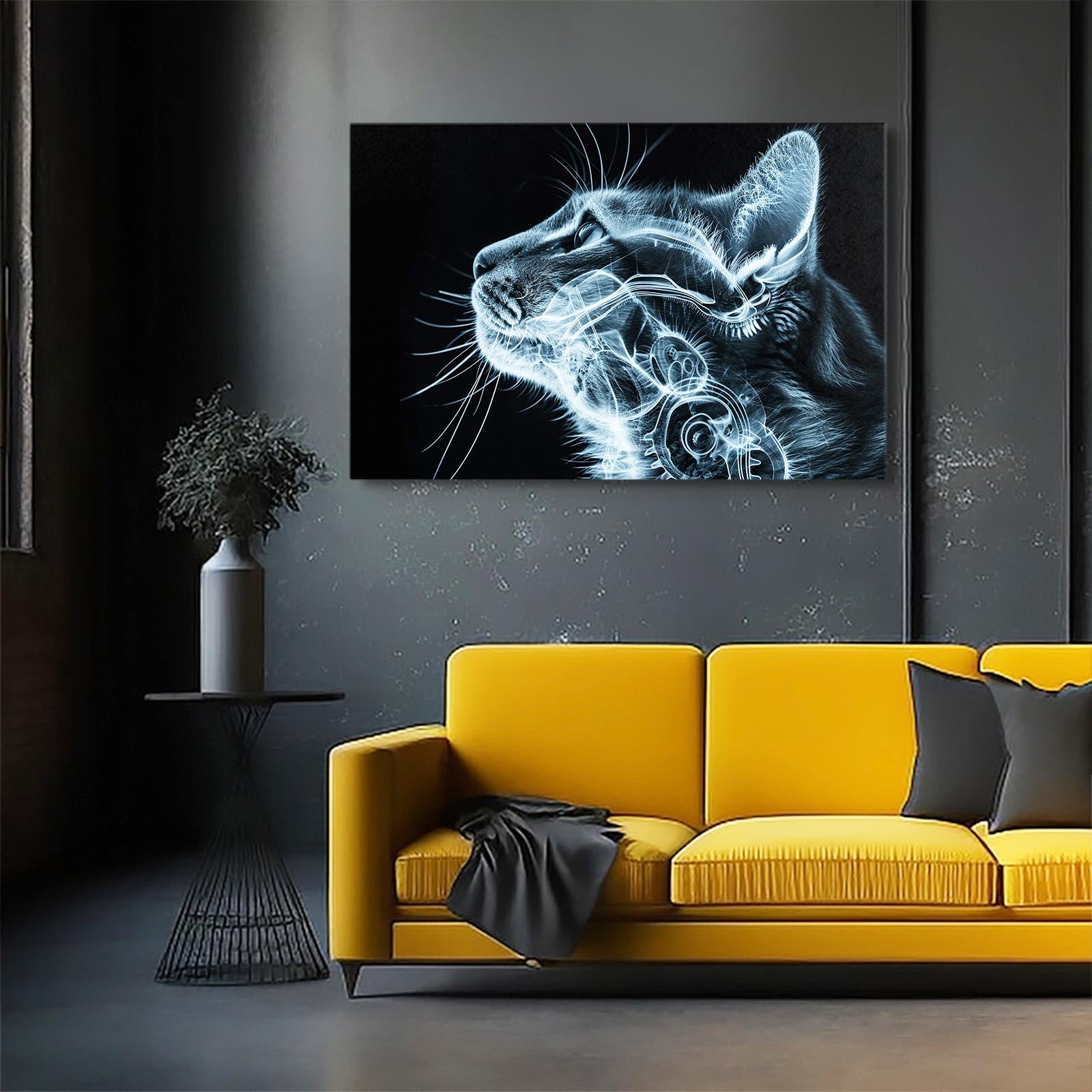 Futuristic X-Ray Cat Art