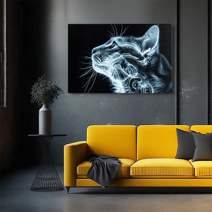Futuristic X-Ray Cat Art