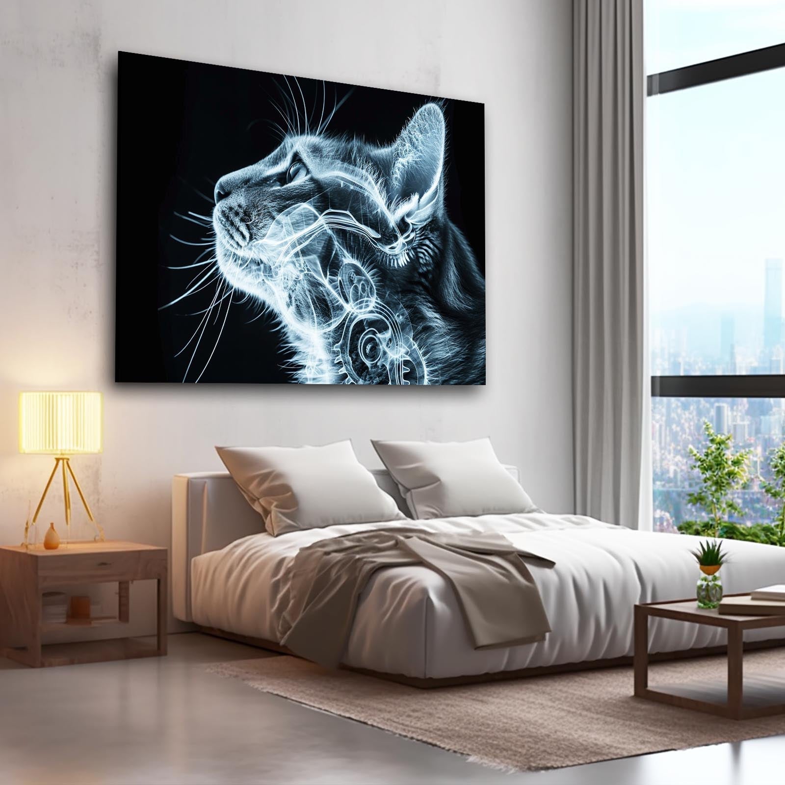 Futuristic X-Ray Cat Art