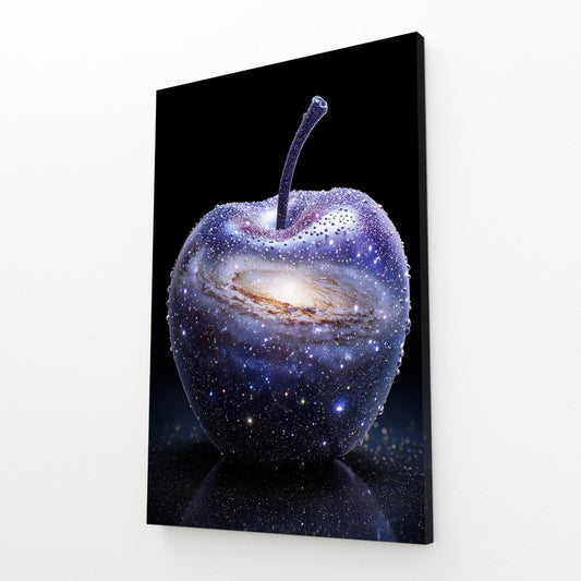 Galaxy Cosmos Apple Canvas Art – angled canvas view on white background