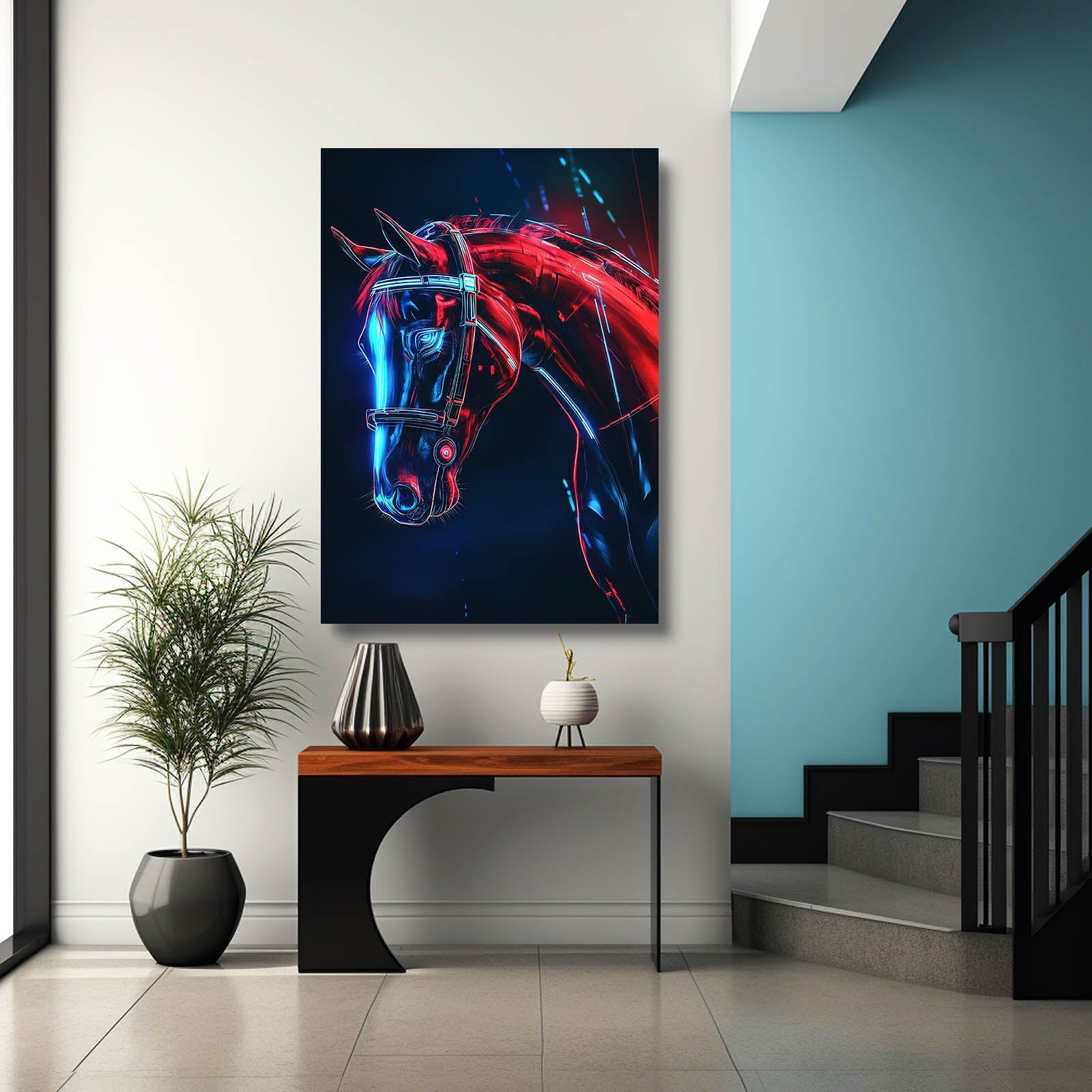 Gaming Horse Canvas – angled canvas view on white background