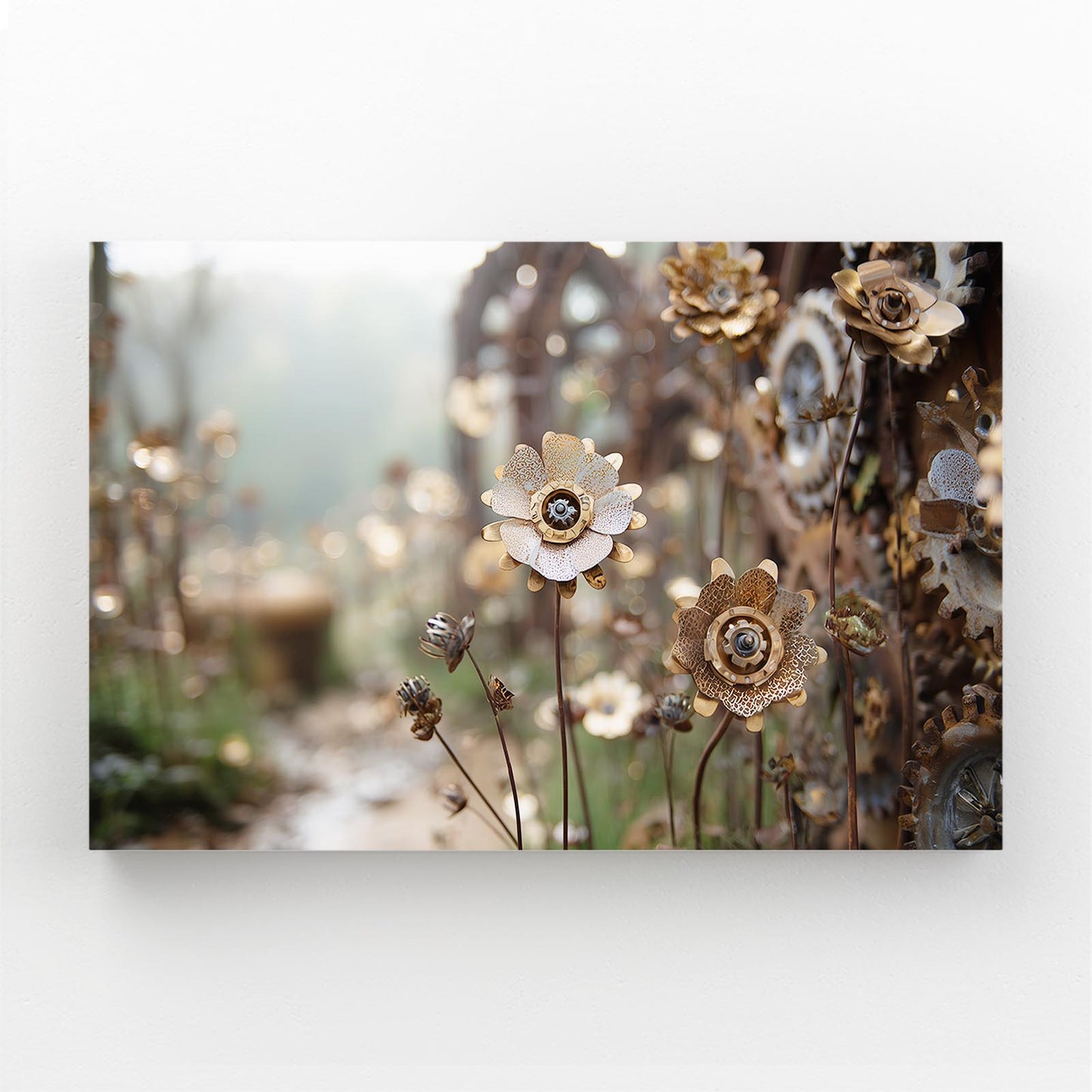 Gear Wildflower Garden Steampunk Wall Art – gear wildflower garden steampunk canvas print