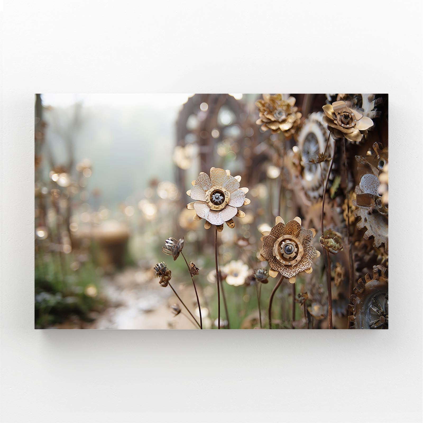 Gear Wildflower Garden Steampunk Wall Art – gear wildflower garden steampunk canvas print